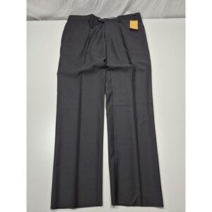 Galante Dress Pants Mens 46x36 Gray Wool Flat Front Straight Unhemmed Italy NWT